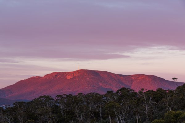 Sunrise on kunanyi Mount Wellington.