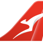 Airplane tail showing Qantas logo